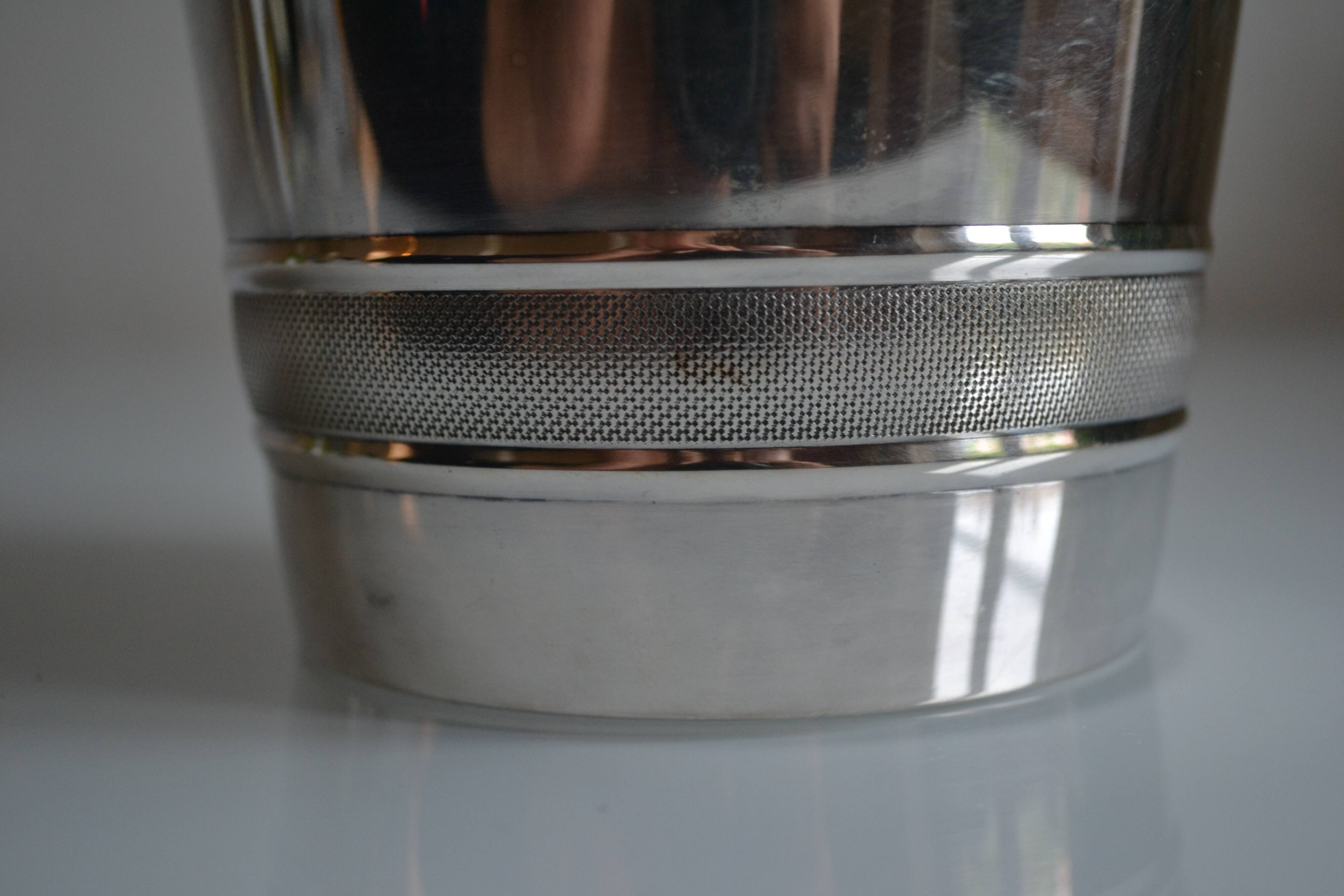 Vintage silver metal ice bucket