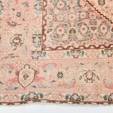Pale Red & Teal Green Persian Heriz Rug, 288x382Cm