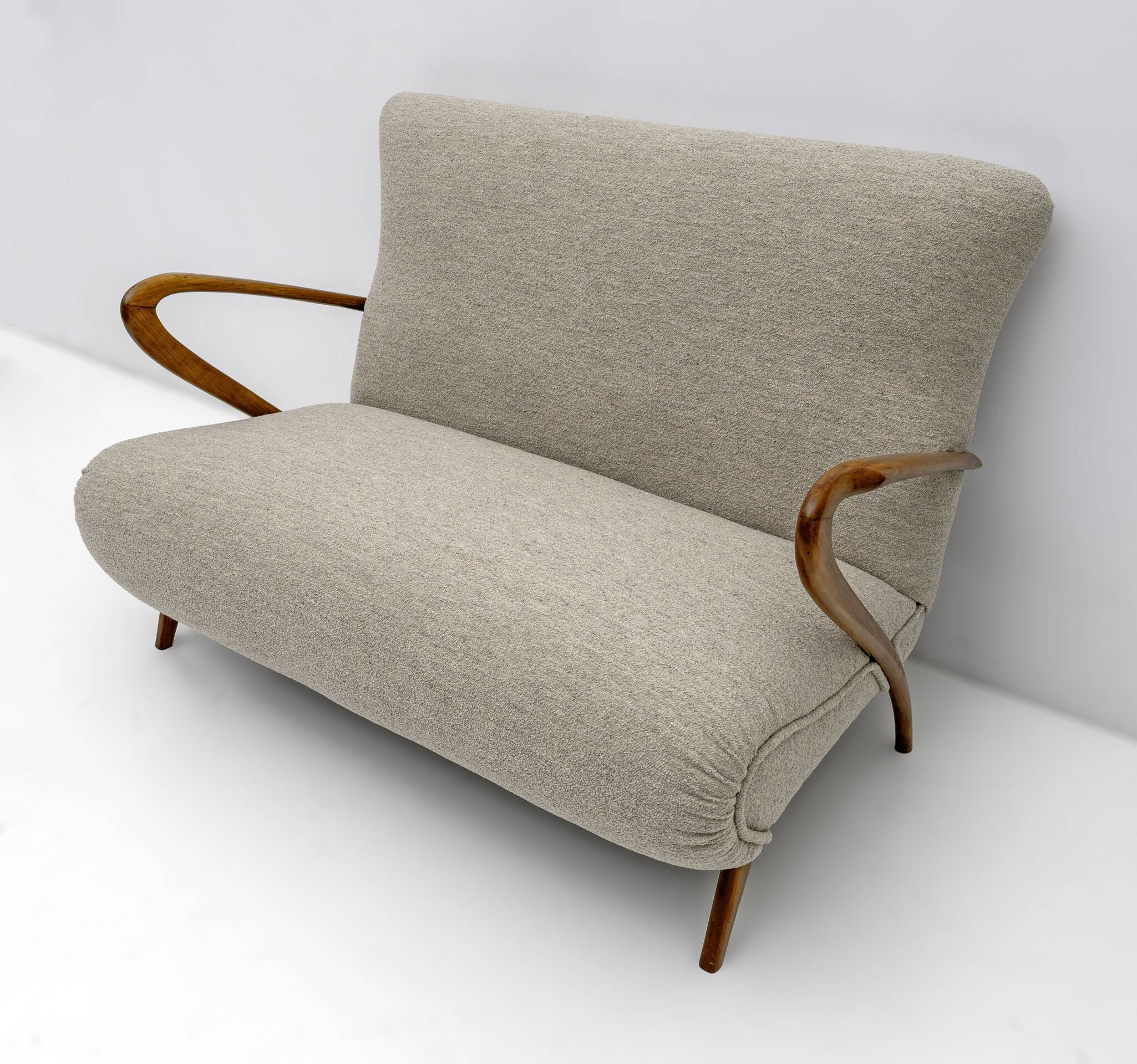 Mid-Century Modern Italian  Bouclè Settee, 1950s