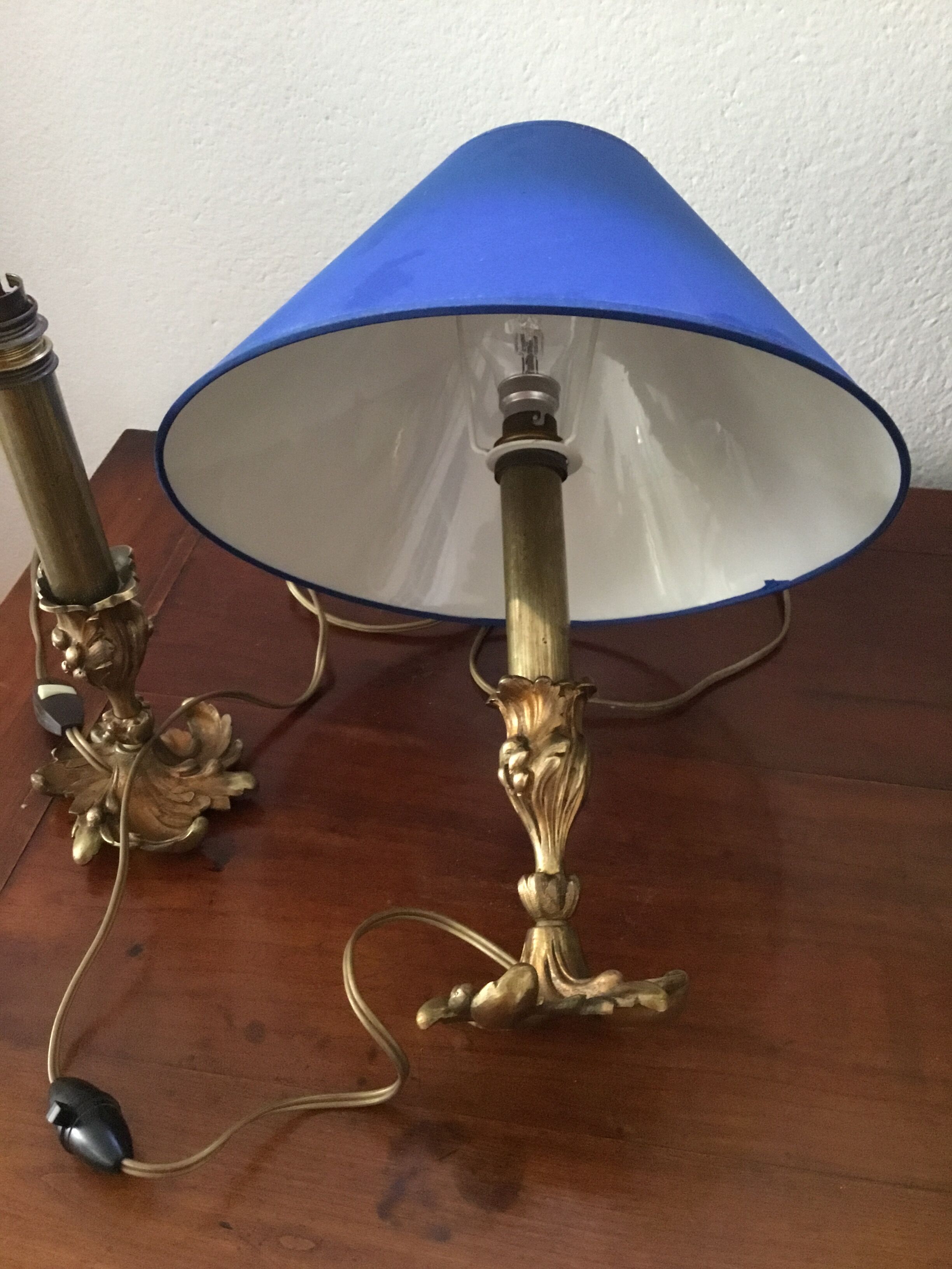 Lot de deux lampes Louis XV