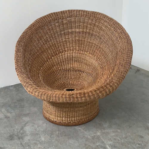 Egon Eiermann E10 wicker lounge chair, Germany, 1960s