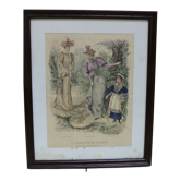 Lithographie du 19° "le moniteur de la mode"