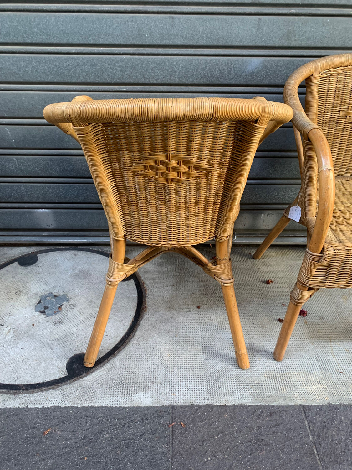 Paire de fauteuils en rotin années 80’