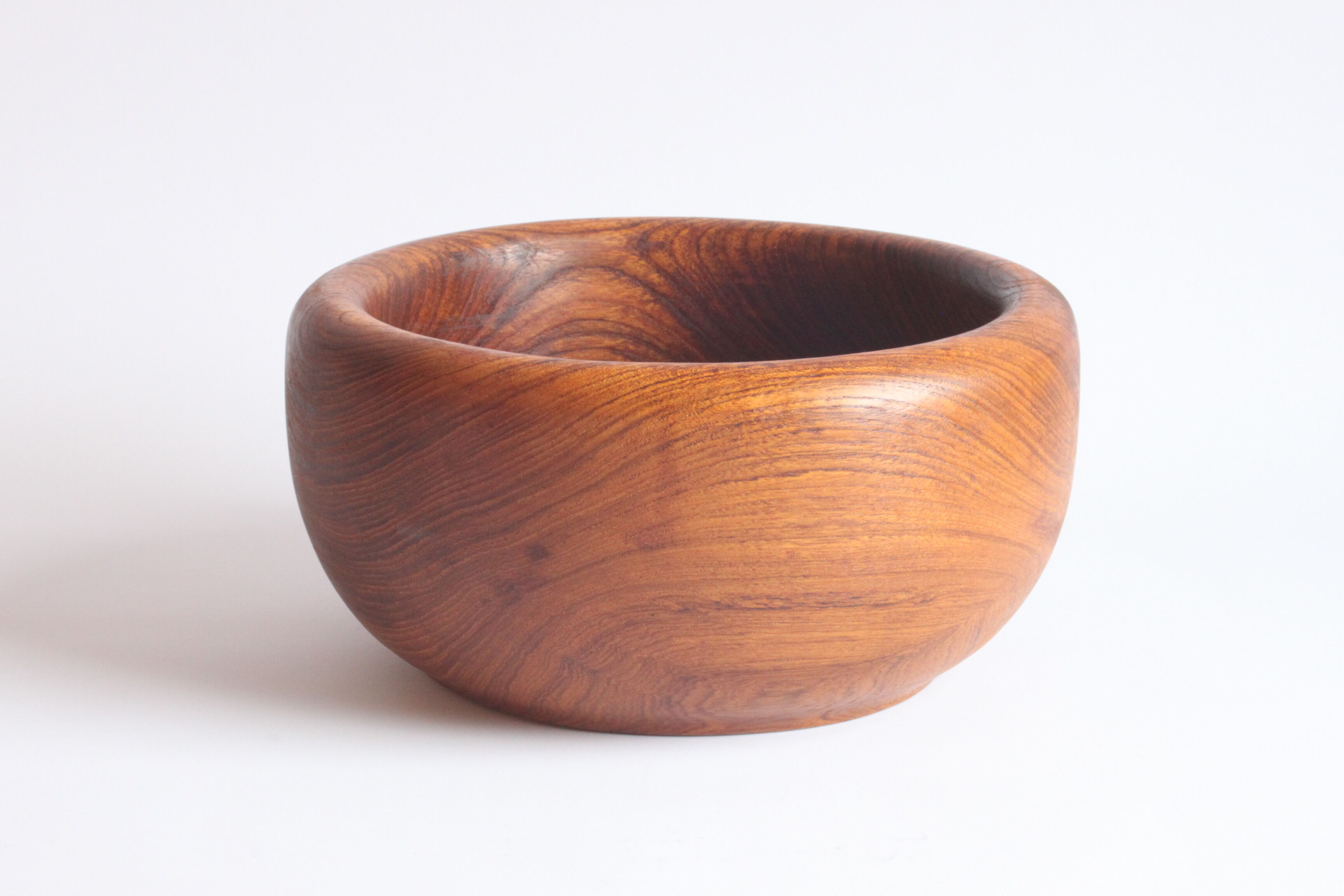 Solid teak wooden bowl and salad spoons, 1960