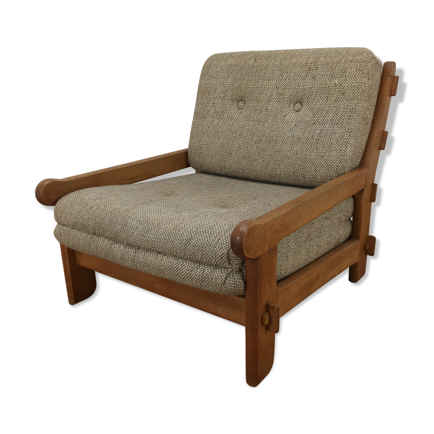 Brutalist chair with oak feathers