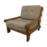 Brutalist chair with oak feathers