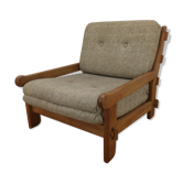 Brutalist chair with oak feathers
