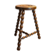 Tripod stool solid wood turned vintage