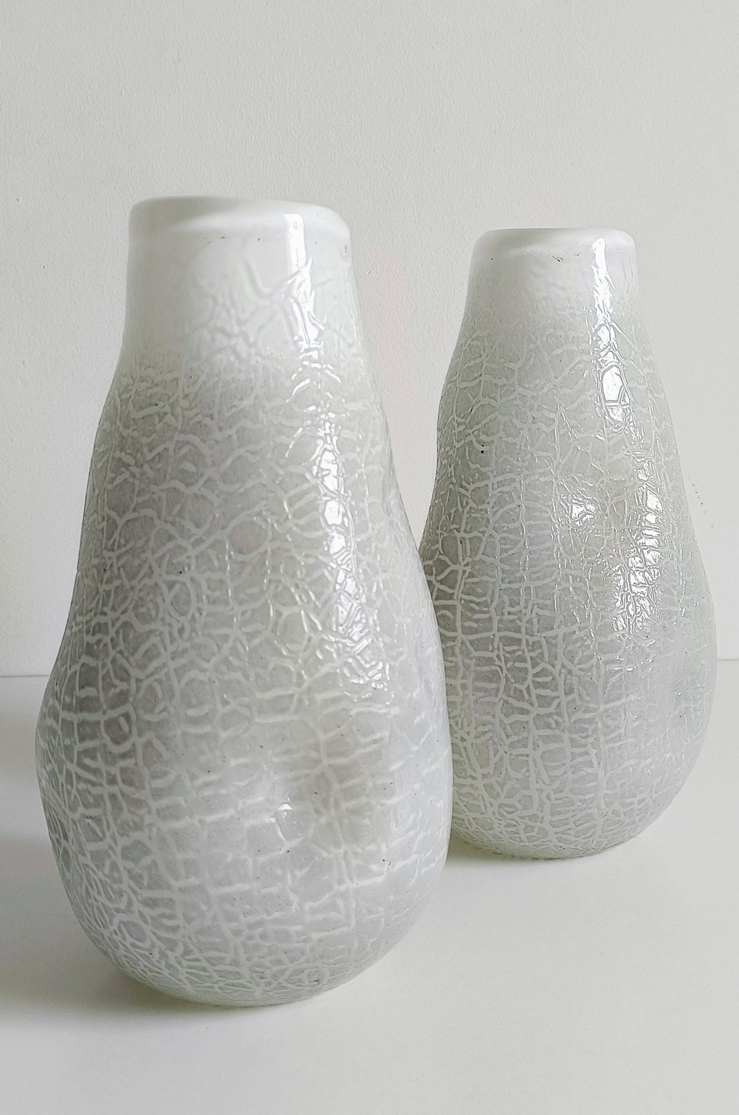 Brutalist Pair of Murano Art Glass Vases by Costantini, 1970s