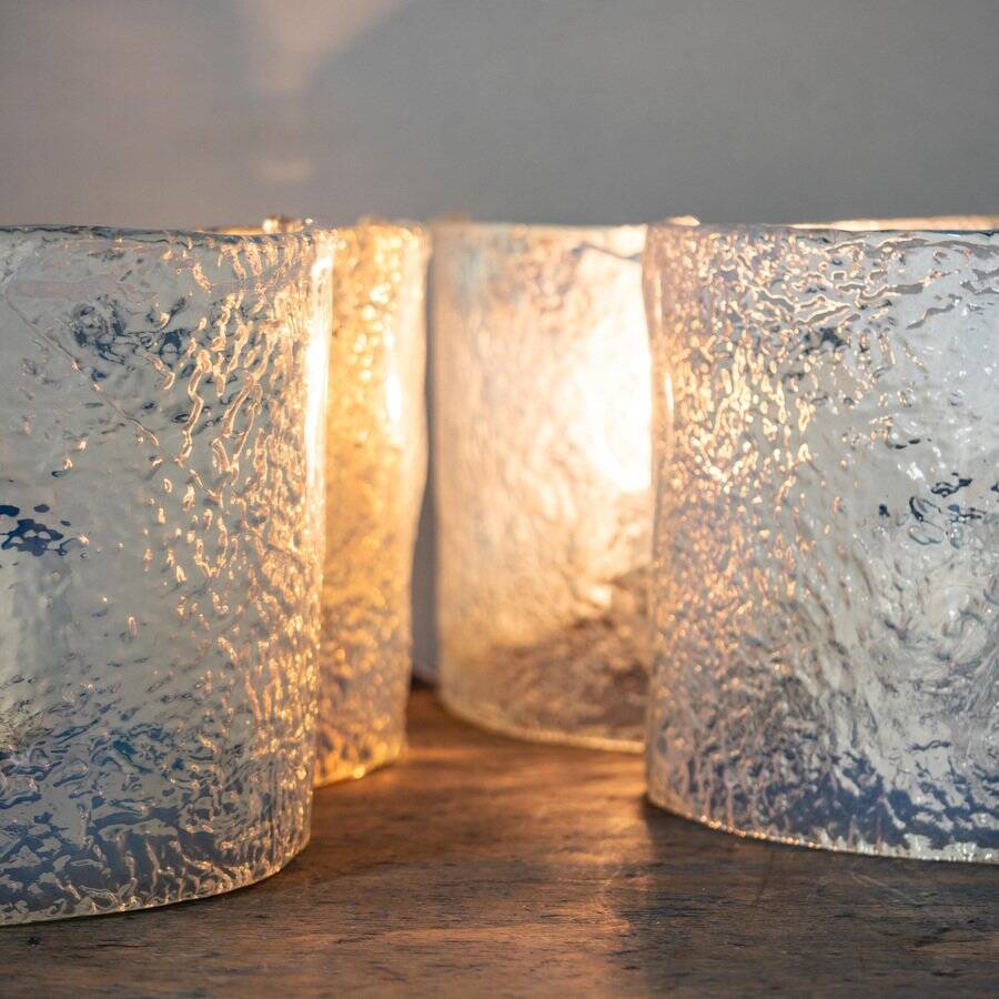 Vintage Murano glass wall lamps by Mazzega, Italy, 1970, set of 4