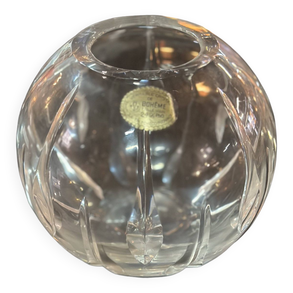 Vase En Cristal De Bohême Overlay XIXème