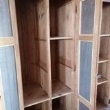 Vintage wooden wardrobe, 4 doors, cloakroom style.