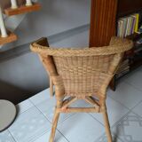 Vintage rattan armchair 60s