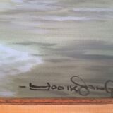 Impressionist seascape, oil on canvas signed and framed