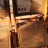 Suite of 4 folding chairs cannage 60s vintage
