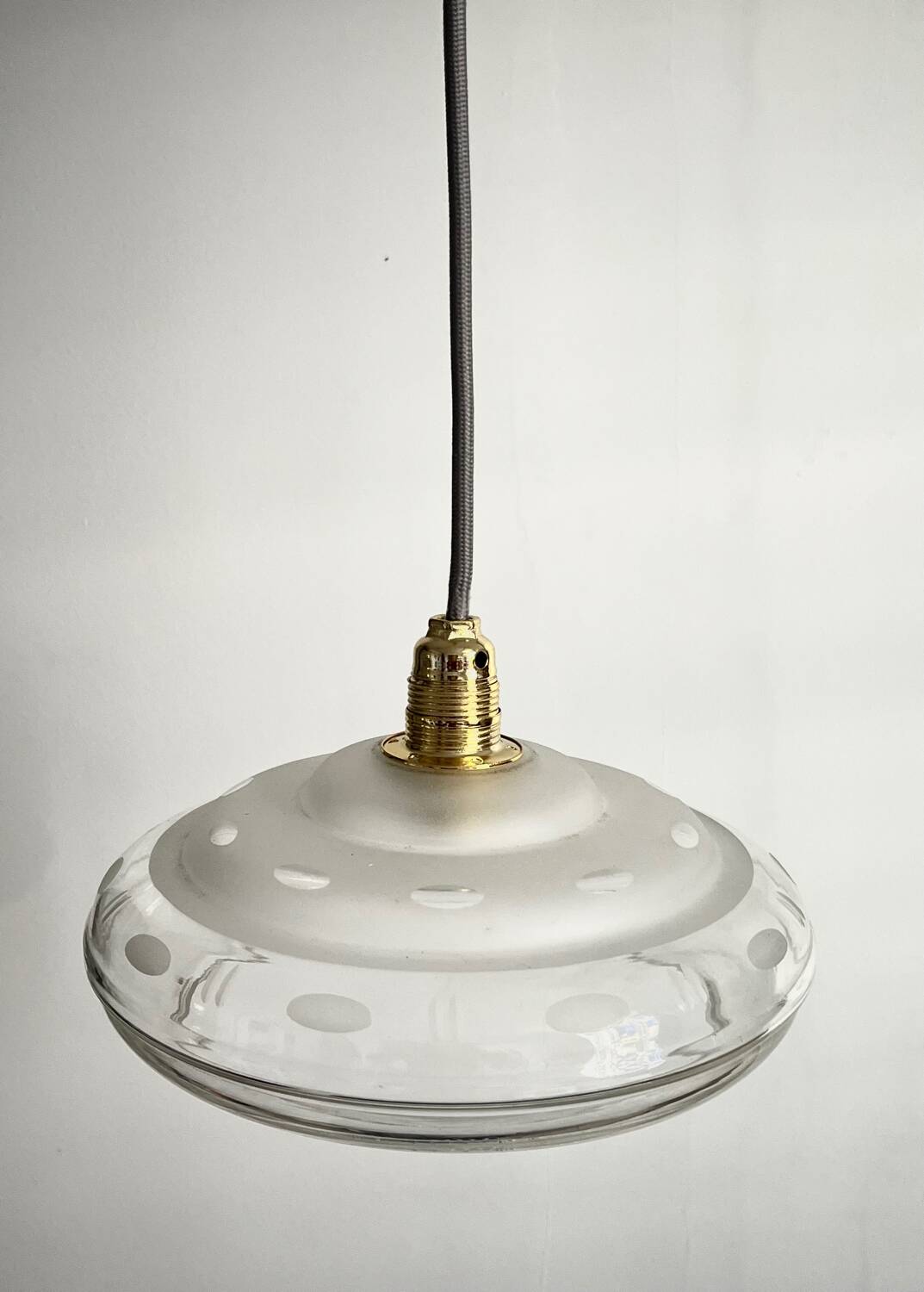 Vintage 1950s glass saucer hanging