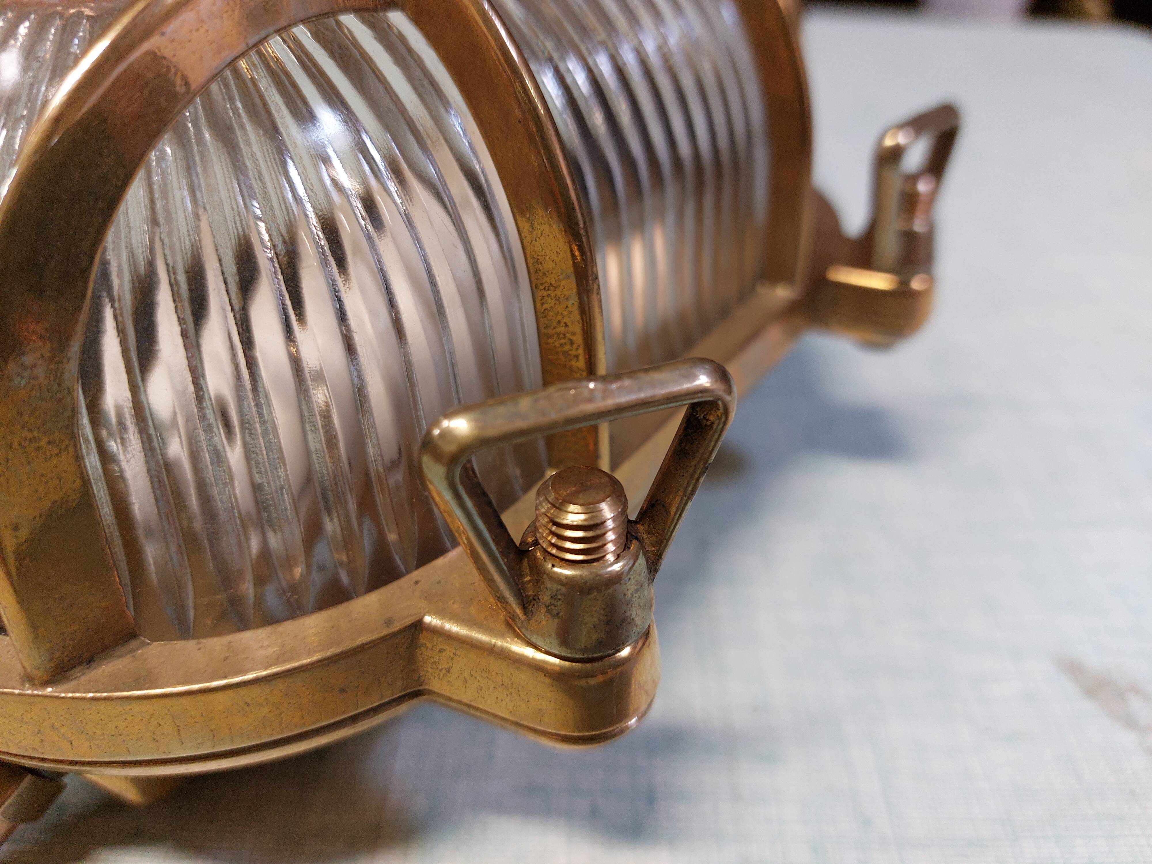 Brass marine corridor wall light