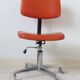 Eurosit vintage industrial workshop chair in chromed metal and orange imitation leather