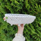 White woven ceramic planter mid-twentieth