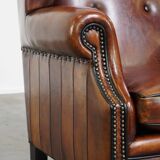 wing chair made of sheep leather