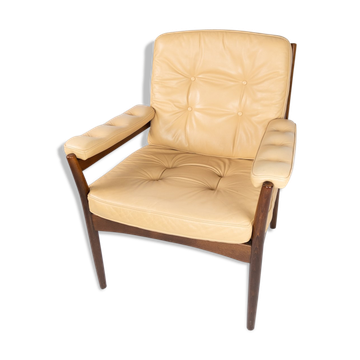 Fauteuil en bois foncé design danois, années 1960
