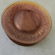 Twelve amber sunflower plates Vereco