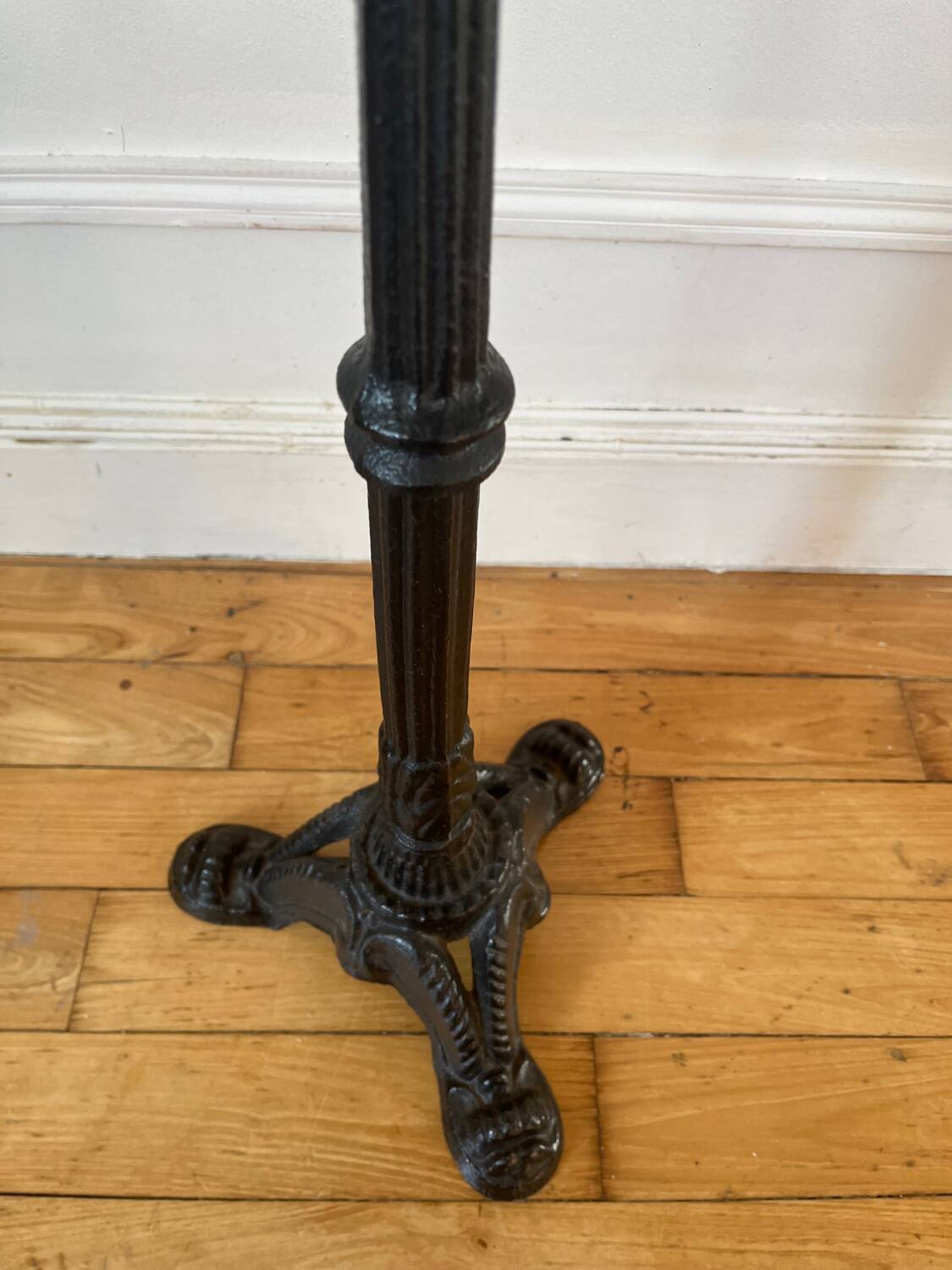 Vintage black marble bistro pedestal table