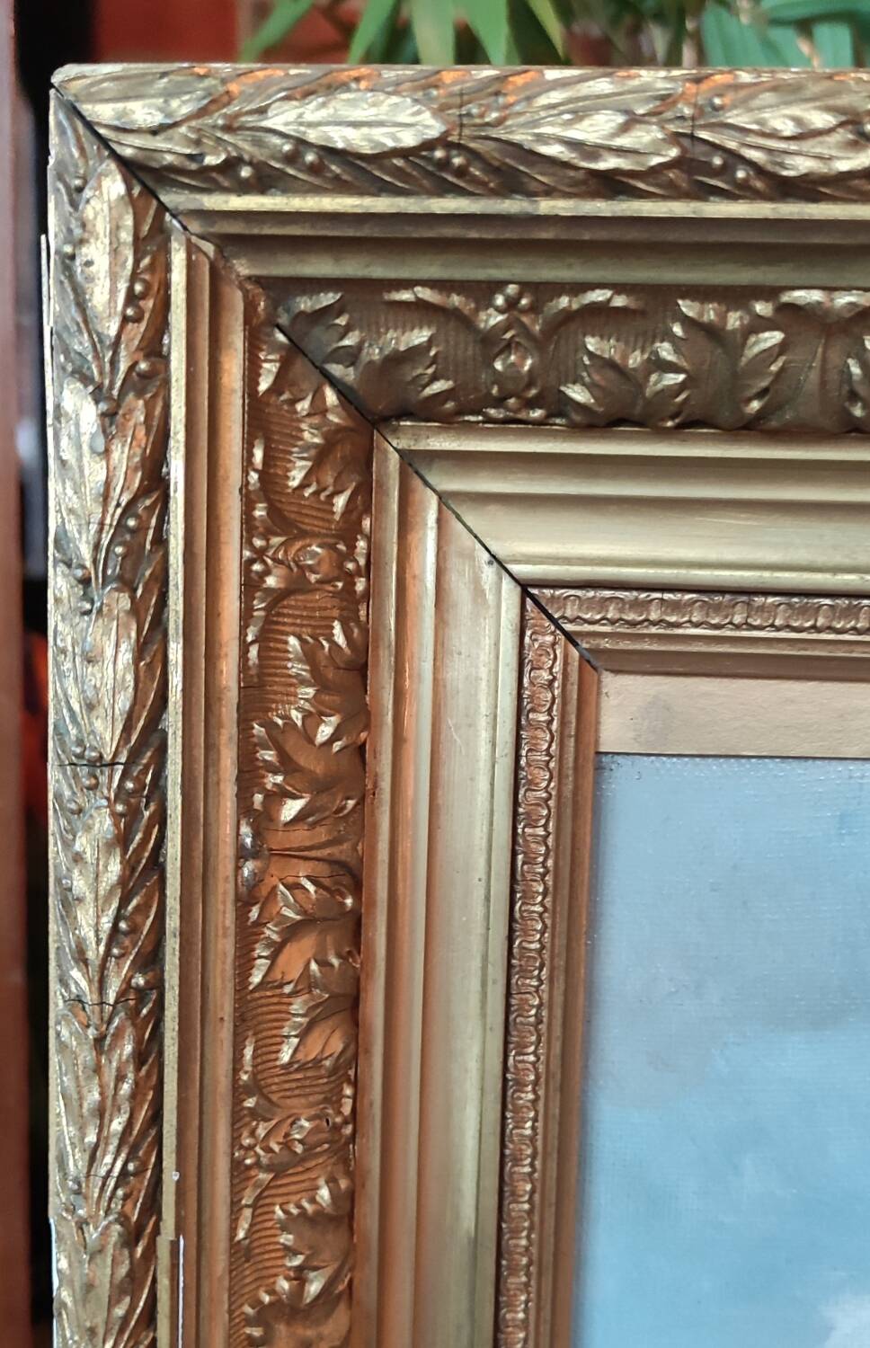 Old Canvas Oil Painting/Scene Of Life/The Washerwomen/Signed M.Merlin