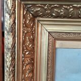 Old Canvas Oil Painting/Scene Of Life/The Washerwomen/Signed M.Merlin