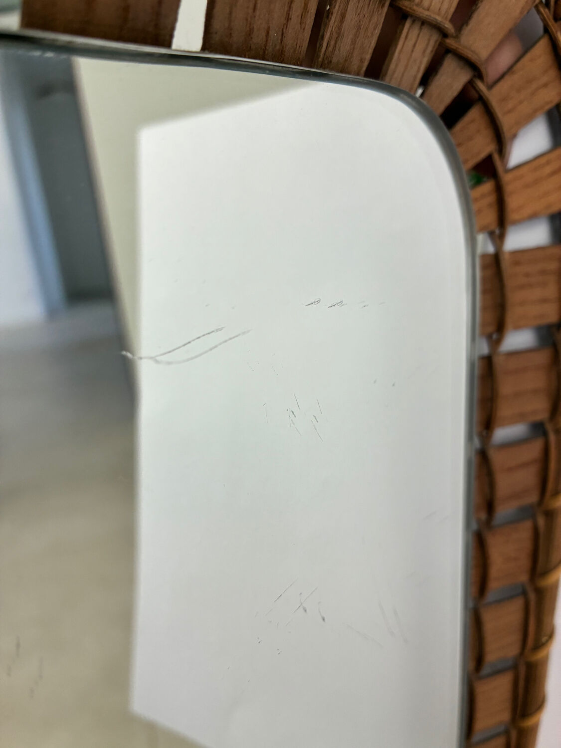 Vintage rattan mirror