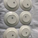 6 black dessert plates Old and Johnston Bordeaux 19th century astrology