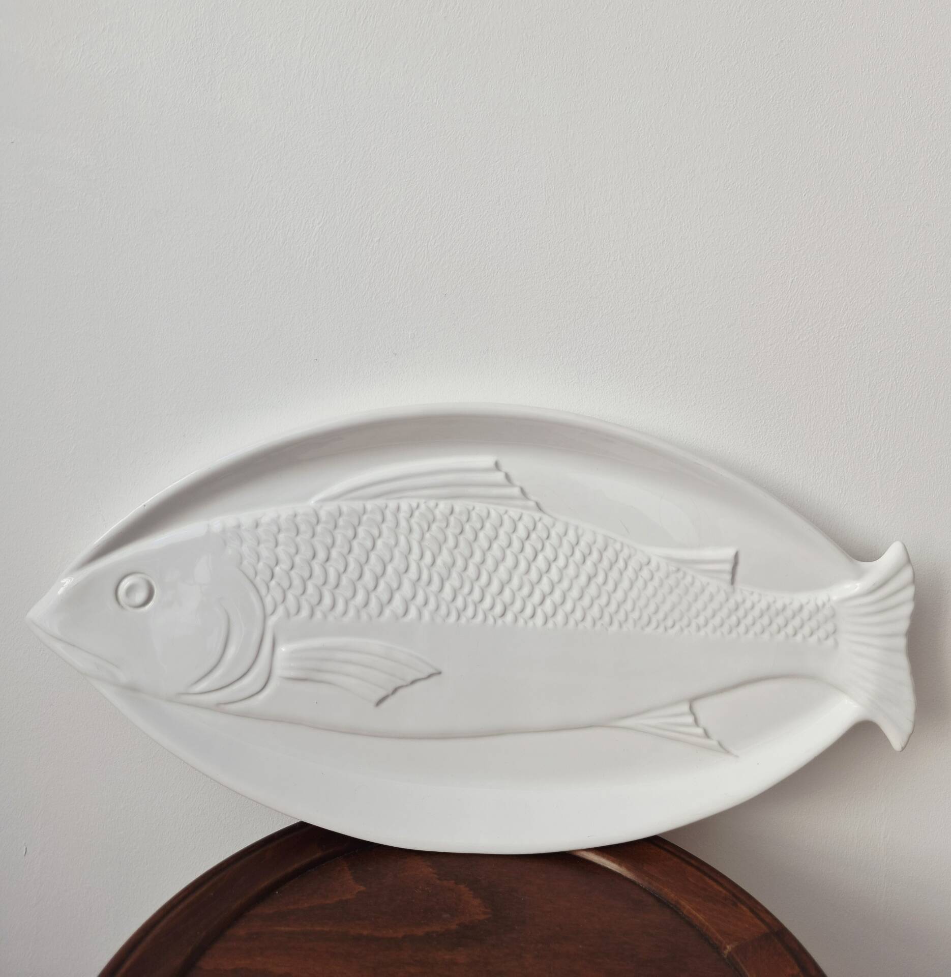 Large vintage ceramic plate "Fish" from Portugal -