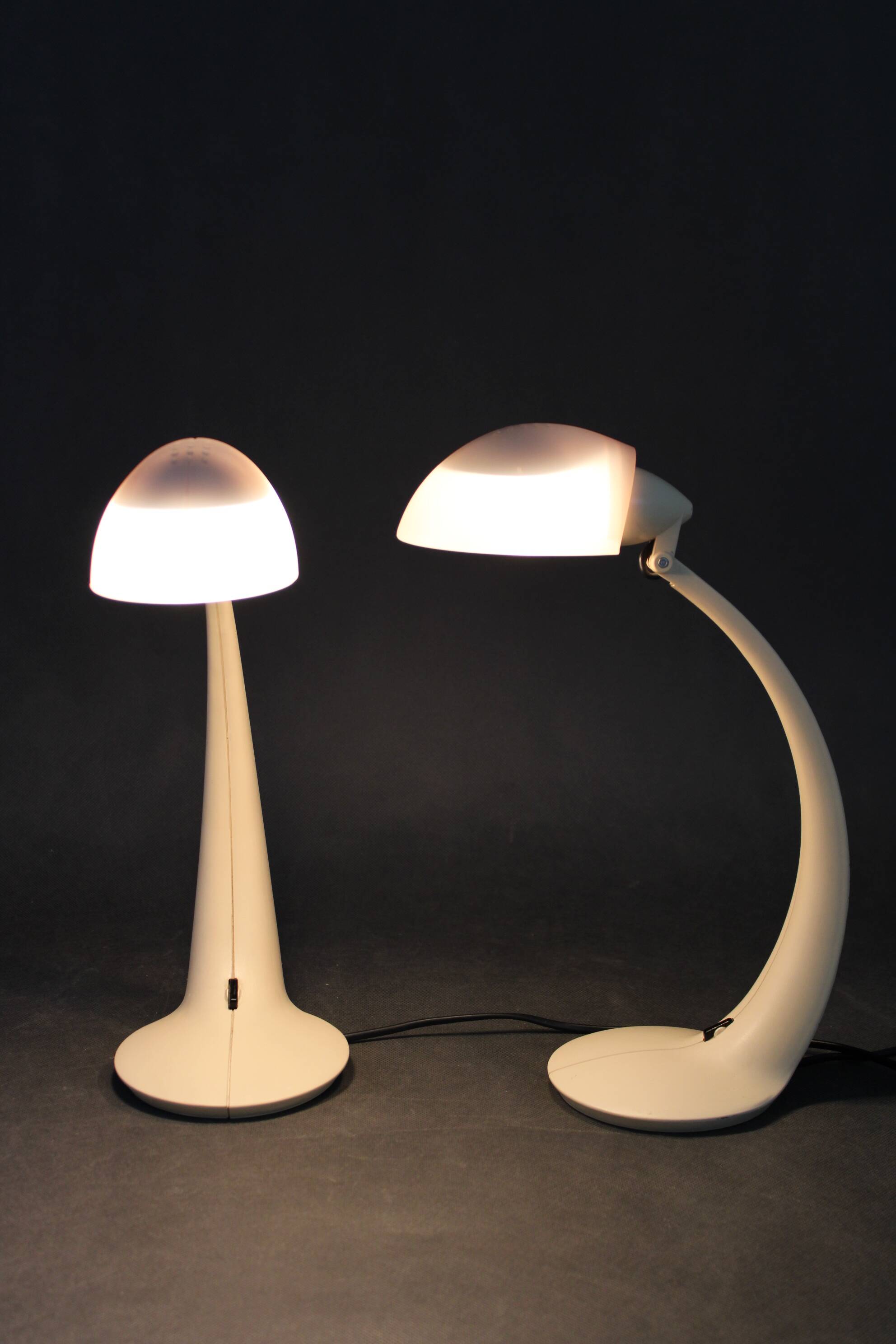 1970s Pair of Veneta Lumi Table Lamps  model Virgola, Italy