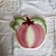 Large vintage ceramic trivet with peach motif - Made in Portugal