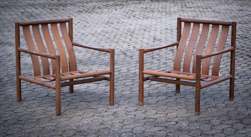 Fauteuils en Wengé par Jørn Nilson, Danemark, 1966, Set de 2
