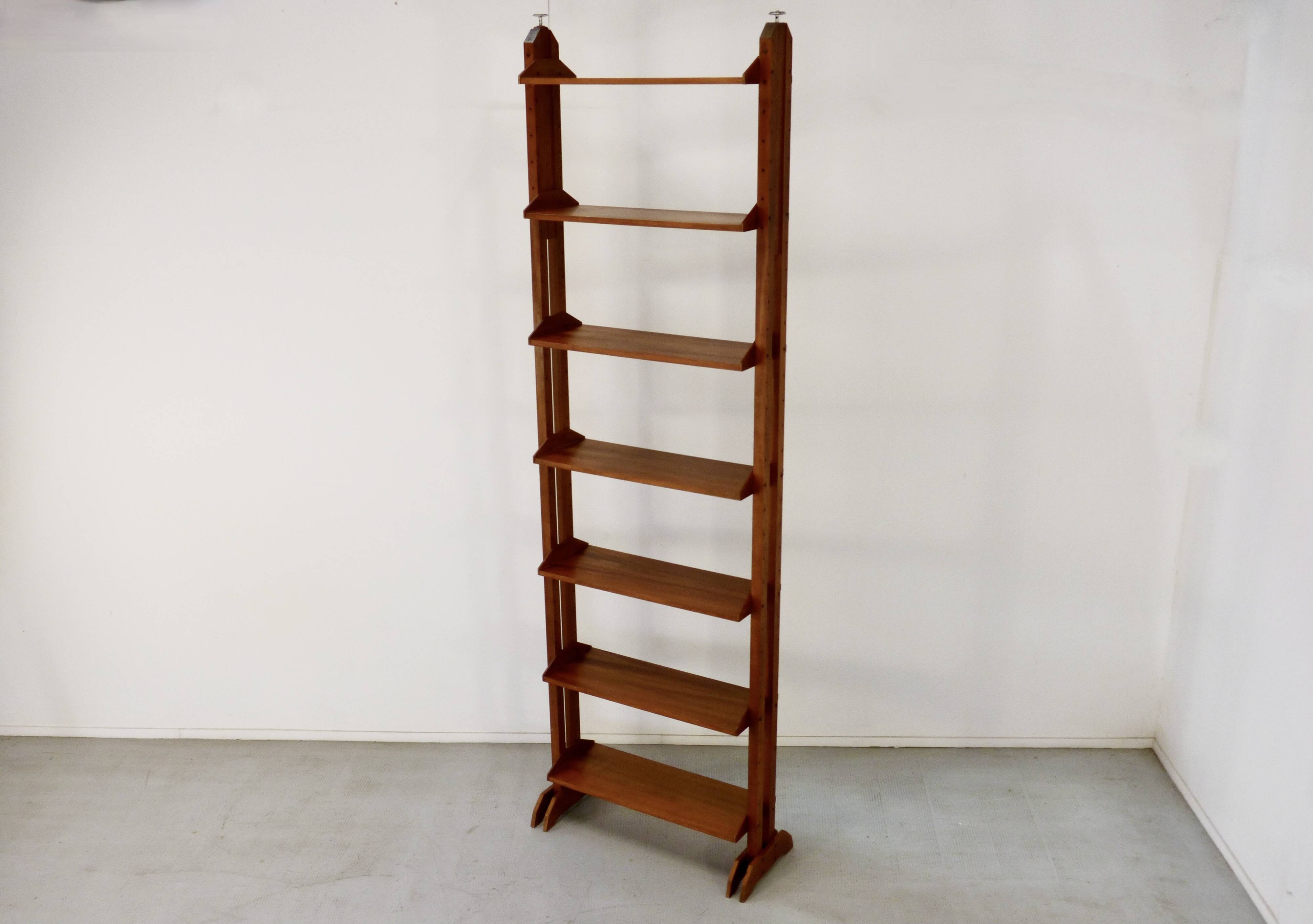 Midcentury Italian Shelving Unit / Bookcase / Cupboard In Teak Vintage Mode