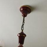 Lustre art deco burgundy earthenware and gold