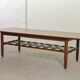 Topform Dutch Design Rosewood Coffee Table with Leather Magazine Holder 60s
