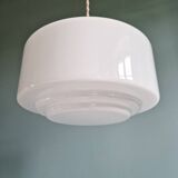 Art Deco pendant light in white opaline, 1920s-30s