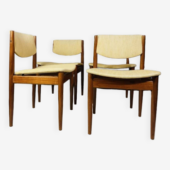 Suite de 4 chaises signées modèle 197 par Finn Juhl pour France & Søn - Danemark 1960