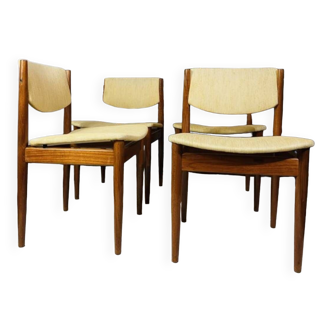 Suite de 4 chaises signées modèle 197 par Finn Juhl pour France & Søn - Danemark 1960