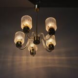 Art Deco All Glass Chandelier by Kamenicky Senov, 1960's, Czechoslovakia