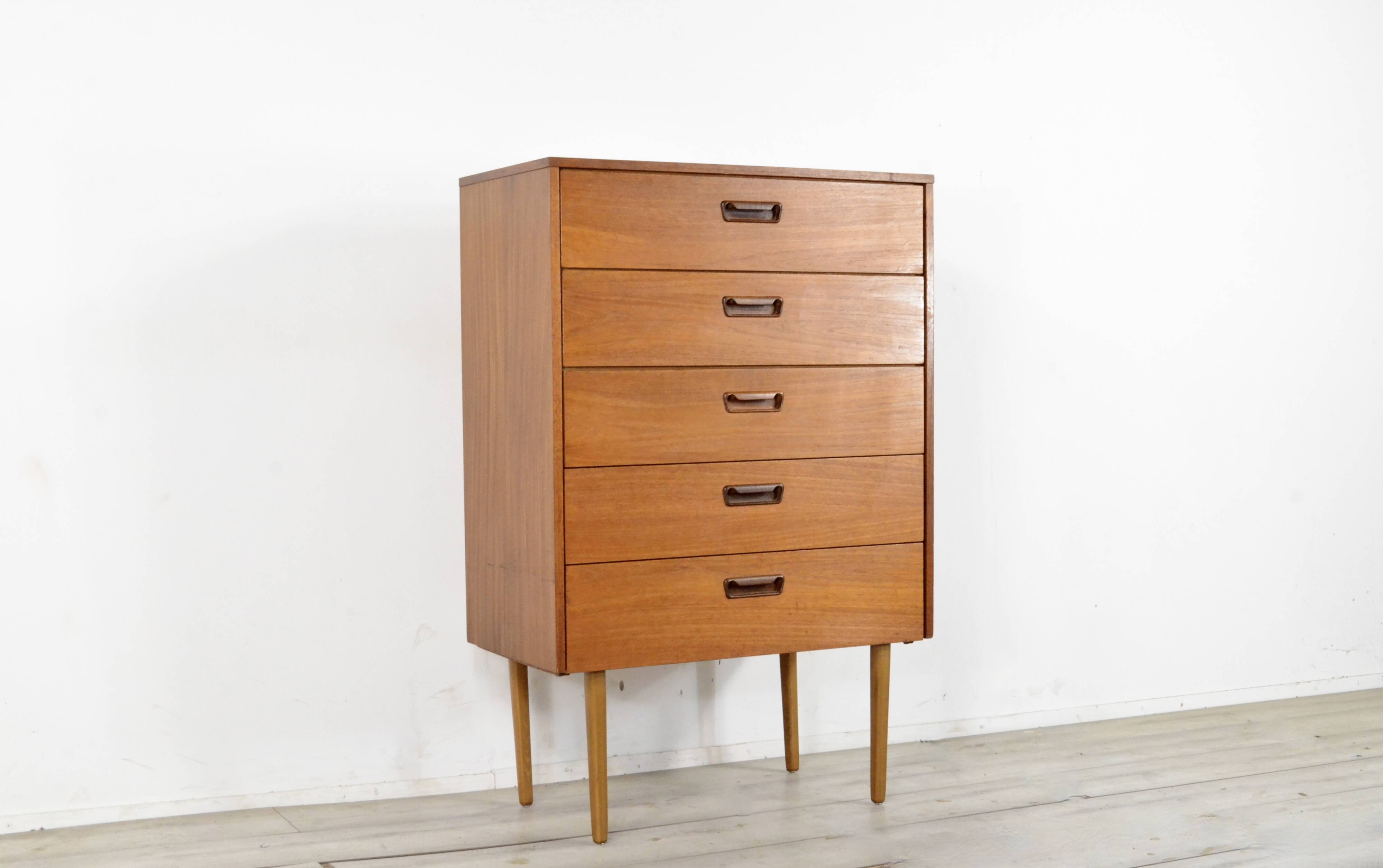 Midcentury Chest Of Drawers In Teak. Vintage Modern / Scandinavian / Retro / Danish Style