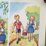 School poster "Picking cherries II"