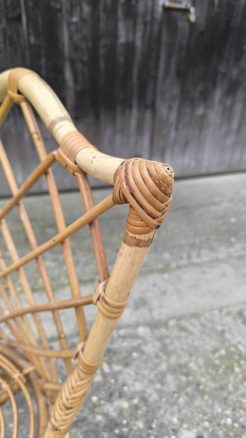Rattan chair by Louis Sognot 1960