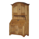 Old Danish secretary in pine with drop-down front and upper cabinet, mid-19th century.