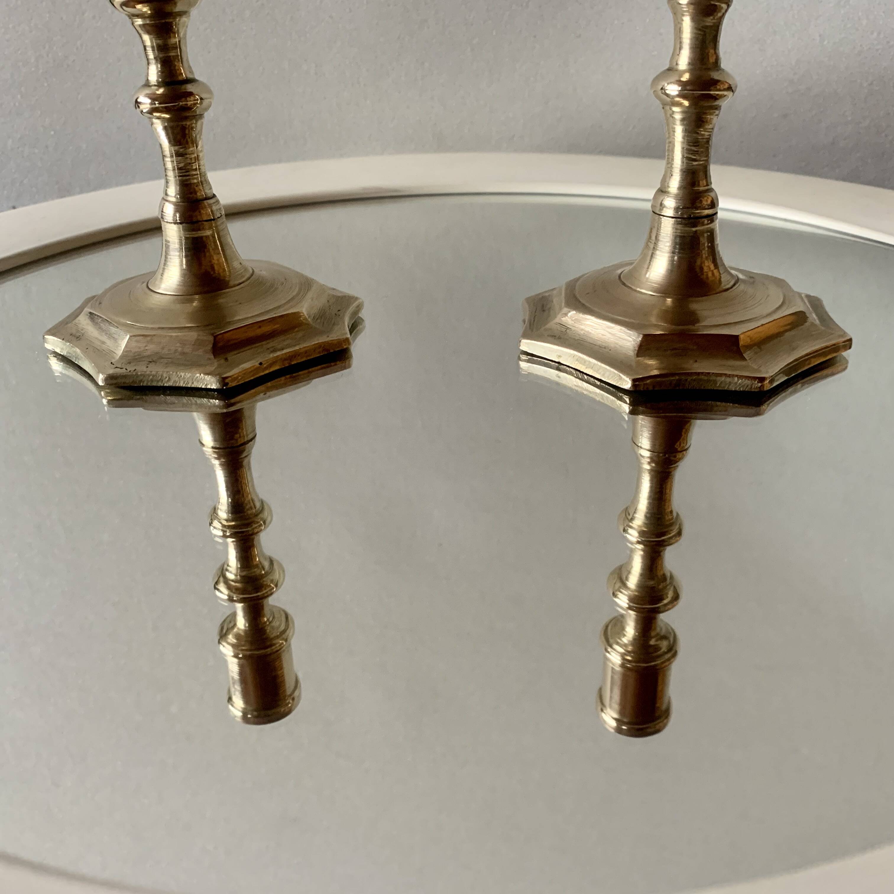 Pair of antique brass candlesticks