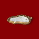Small vintage rockery wall mirror in golden resin