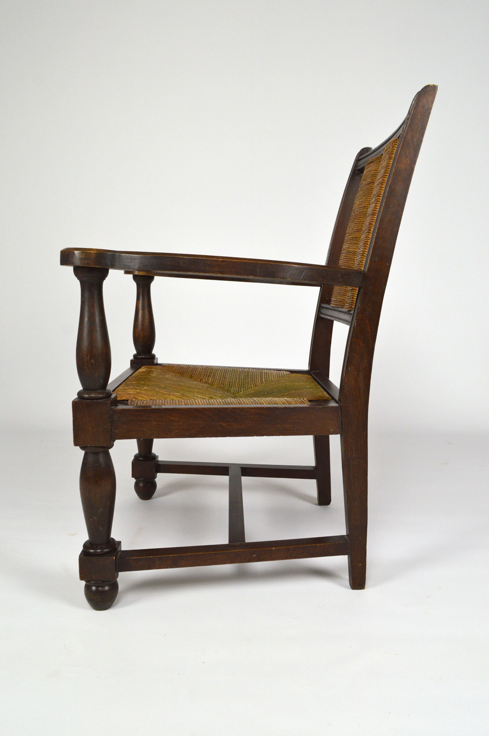 Art deco modernist armchair in dark beech