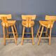 Brutalist 1960s bar stools, set of 6.